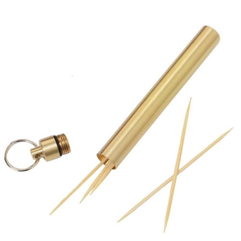 Outdoor Alloy Waterproof Canister Toothpick Holder Capsule Seal Bottle Keyring