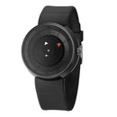 Triangle Pointer Quartz Watch Men Women Silicone Strap Wristwatch (Watch) A