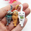 Fashion Three Christmas Cat  Brooch Animal Pin Corsage Elegant Jewelry G Hn