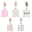 5 Sheets Waterproof Punk Dragon Decals Adhesive Nail Stickers Manicure Nail Art