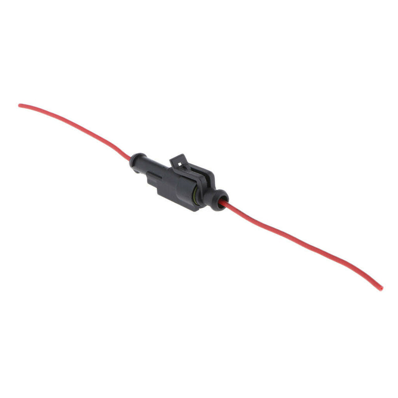 Plastic Car HID Electrical Wire Plug w/ 14AWG Cable Wire Harness 1pin-Red