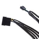 40cm 4 pin Y Splitter Computer Fan Power Cable 1 to 5 Black Sleeved MagiDeal