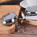 Double layer Round Cigarette Keychain Portable Stainless Steel Pocket Ashtray LJ