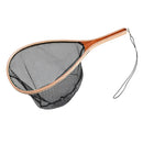 Fly Fishing Landing Net Catch & Release Net Wooden Frame Black-Nylon