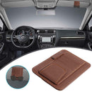 Car Sun Visor Organizer PU Leather Storage Bag for Glasses Card (Coffee) A