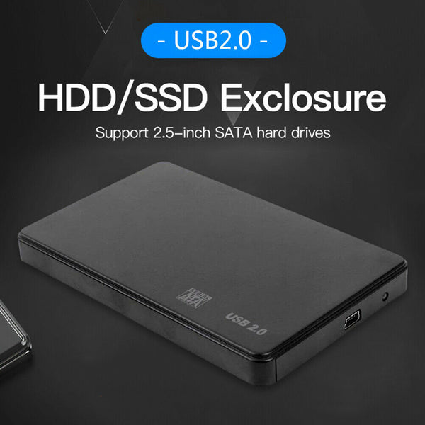 Plastic 3TB USB 2.0 Enclosure Case 2.5 inch SATA SSD HDD Mobile Box