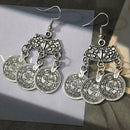 Bohemian Coin Hippie Tibetan Tribal Dangle Hook Earrings Coin Ear Stud Jewe %o