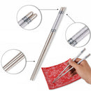 1 Pairs Reusable Chopsticks Metal Korean Chinese Stainless Steel Chop Sticks