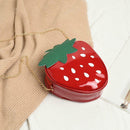 Girl Cute Strawberry Chain Shoulder Bags Women Patent Leather Crossbody Bag