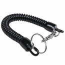 Lobster Clasp Black Spring Stretchy Coil Cord Strap Keychain Key Chain Rope K9G8