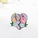 Creative Two Petal Love Badge Brooch Backpack Lapel Metal Pins Jewelry Gift A