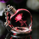 Fairy Crystal Rose LED Light Keychain Love Heart Key Chain Ring Keyring Gift AU