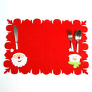 Christmas table mats and fork sets of dual-use non-woven fabric table mats
