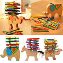 Baby Wooden Toys Educational Elephant Balancing Blocks Wood Balance Beam Game
