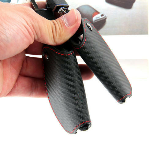 Real Leather Carbon Fibre Style Key Cover Case For BMW 1 2 3 4 5 6 7 Series