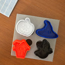 4x Halloween Plunger Mold Chocolate Cake Biscuits Cookies Fondant Moulds