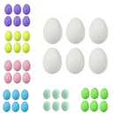 6x Wooden Easter Craft Eggs, Display, Smooth,Ready to Paint and Decor White