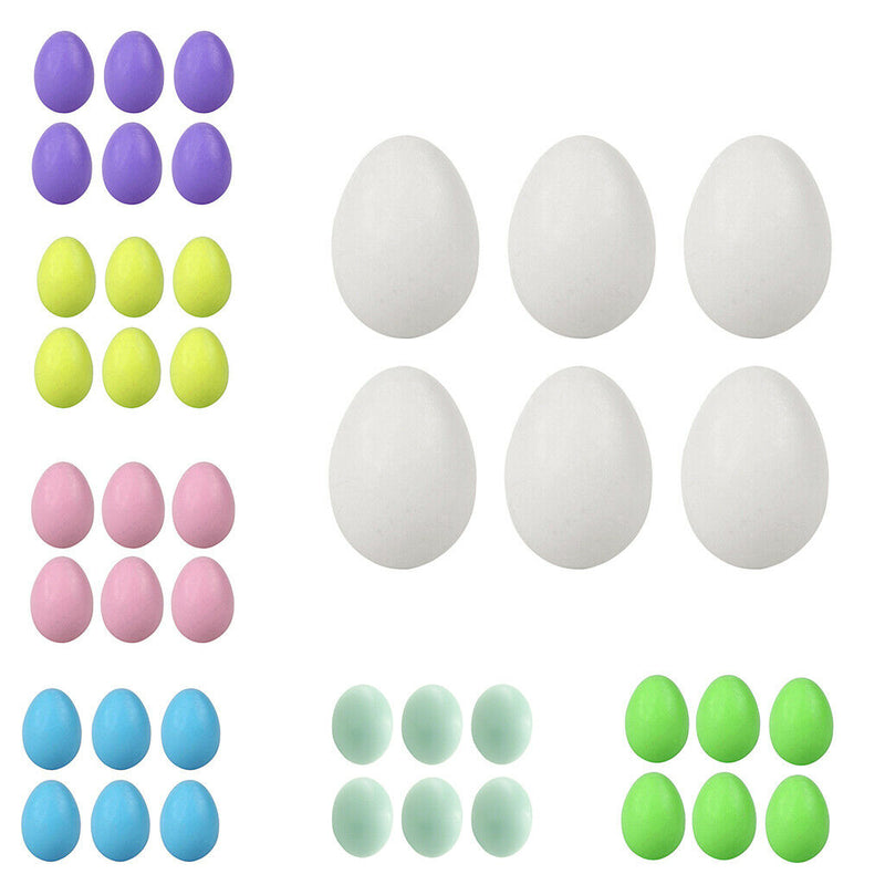 6x Wooden Easter Craft Eggs, Display, Smooth,Ready to Paint and Decor White