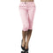 Women Basic Solid Capri Leggings Soft Skinny Trousers Pencil Pants,Pink M G7L3