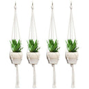 4 Pcs Macrame Plant Hanger Set Hanging Planter Handmade Cotton Rope For Ind W4N6