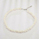 Geometric Irregular Shell Necklace Women Handmade Choker Jewelry (White) A