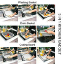 Foldable Chopping Board Drain Basket Multi-Function 3 In 1 Sink Cutting Board Hn