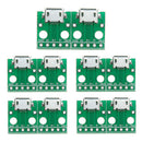 10pcs MICRO USB to DIP Adapter 5pin female connector B type pcb converter A