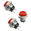 Normal Open Momentary Push Button Switch, 3 Piece, AC 125V, 3 Amp SPST, Red J5N2