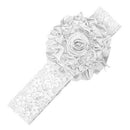 Infants Toddlers Lace Headband with Flower for Age 0~5 Baby Girls --- White Z7M9