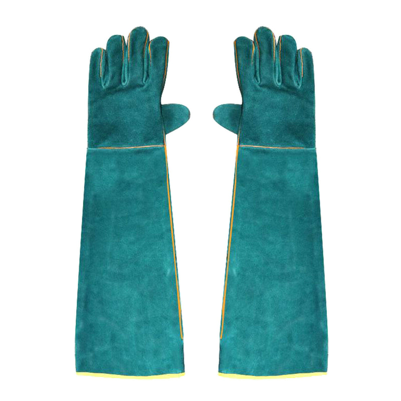 1 Pair Cowhide Reptile Handling Gloves Lizard Wild Animals Protection Glove