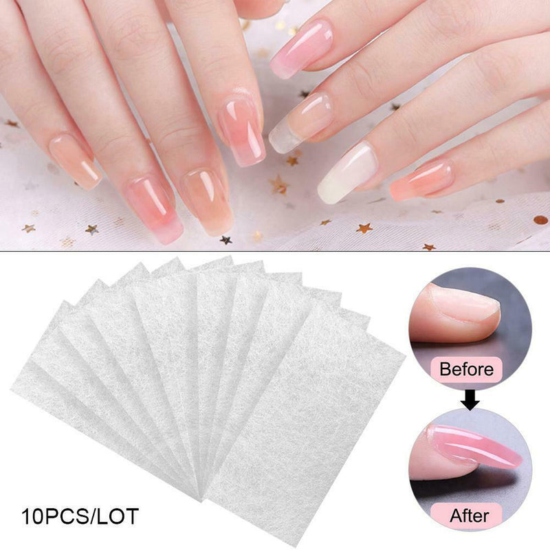 10pcs Nail Art Fiberglass Non-woven Silk Wrap Extension DIY Nails Buiding Tool