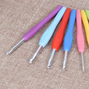 8pcs/set Soft TPR Handle Crochet Hooks Knitting Needles DIY Weaving Tools