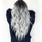 Gradient Gray Party Wig Long Curly Hair Mixed Color Wig