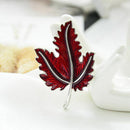 Red Maple leaf Brooch for Women Plant Brooch Cute Enamel Pin Fashion Jewelr