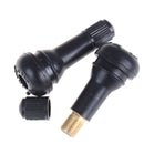 4PCS TR413 Snap-In Car Tire Tyre Valve Stems Short Black Rubber w/ Caps LJ