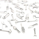 50Pcs/Lot Spanner Screwdriver Tools Shape Charms Pendants DIY Jewelry Findings