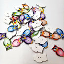 50pcs Owl Wooden Buttons Flatback Embellishments for Scrapbooking Sewing DIY