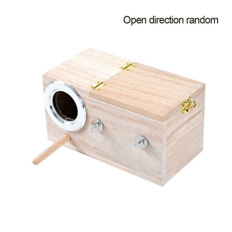 Wooden Small Bird Breeding Box Nesting Budgie House For Bird Parrots Cage D4X7