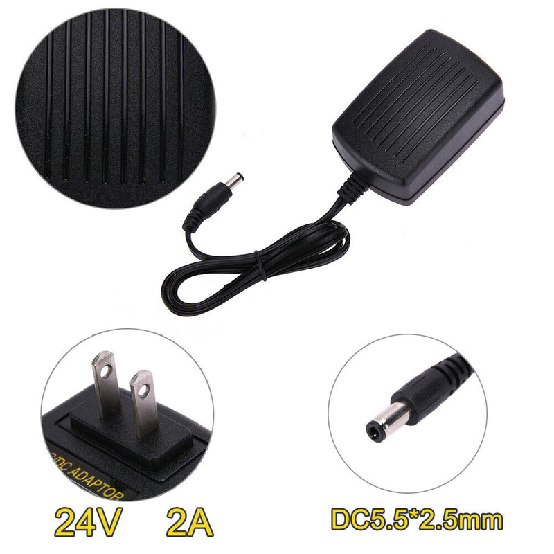 DC24V 2A Adapter AC 100V-240V to DC 24V Converter Power Supply Adapter 5.5*