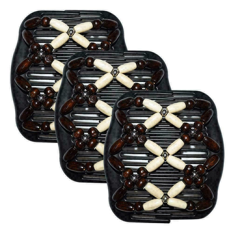Handmade Magic Beads Double Hair Comb Stretchy Hair Combs Clips Elasticity W1R3