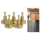 5PCS Golden Brass Door Knobs Cupboard Drawer Furniture Handle Cabinet Pulls