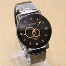 Luxury Men's Quartz Analog Stainless Steel Band Round Dial Wrist Watch Black
