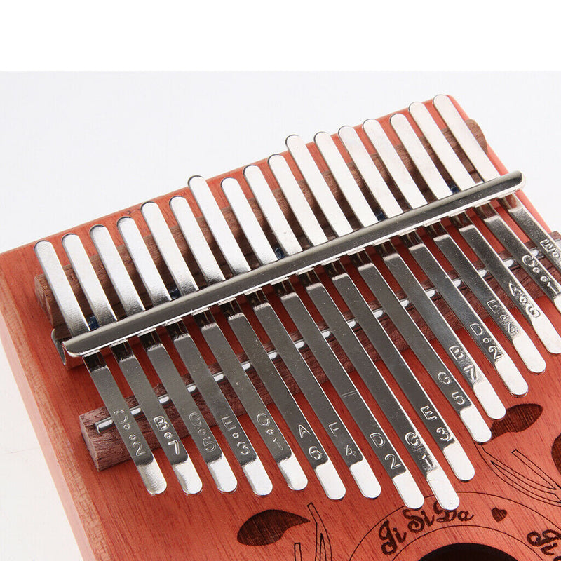 Kalimba 17 Keys Leaves Thumb Piano Hand Piano Solid Mahogany Wood Body with Tune