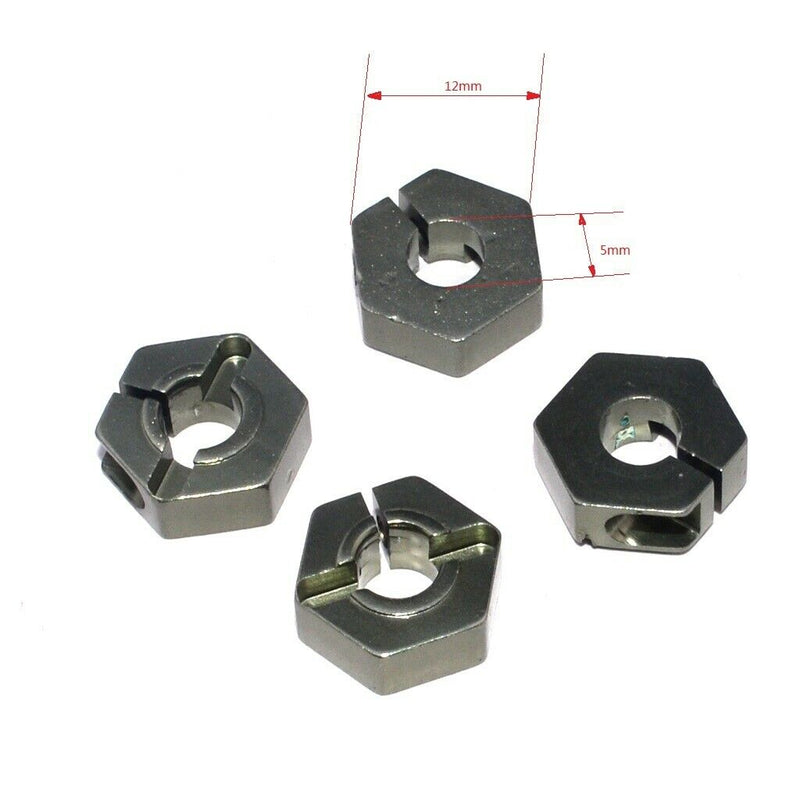 4x Hex Nut 12x5mm, Adapter Hub Adapter for 1/10 Rc Truck