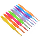 9pcs/Set 2.0mm-6.0mm Aluminium Crochet Hooks Kit Smooth Needle Plastic Handle #