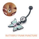 Punk Butterfly Body Piercing Jewelry Navel Stud Bar Fashion Belly Ring Button