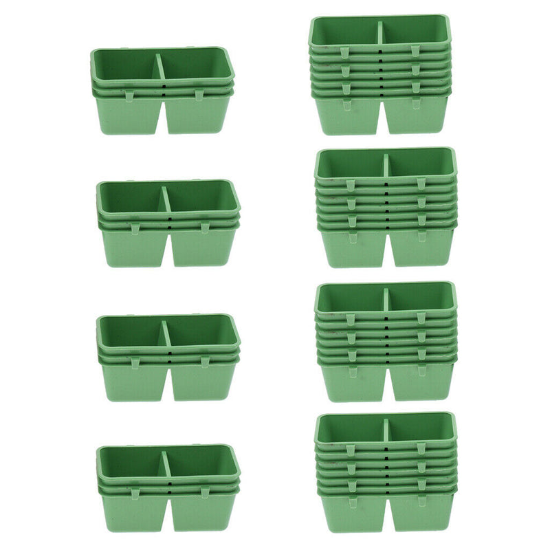 40Pcs Bird Parrot Food Feeding Bowl Cage Plastic Hanging Bird Feeder