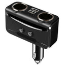 Car LCD Cigarette Lighter Socket Distributor DC 12V Dual USB Charger Power QNF