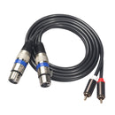 Dual RCA to XLR Female Cable, 2 XLR to 2 RCA Plug HiFi Stereo Audio Connection