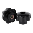 2 Pcs M10 Female Thread Nuts 50mm Plastic Star Head Clamping Knob Grip